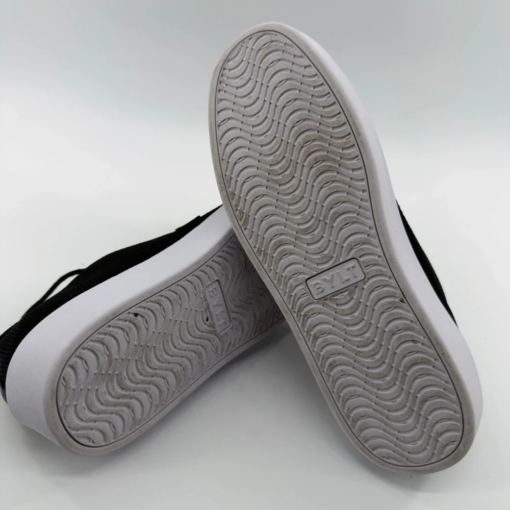 BYLT Lido Knit Mens Sneakers Black White Low Top Casual Shoes Size 9